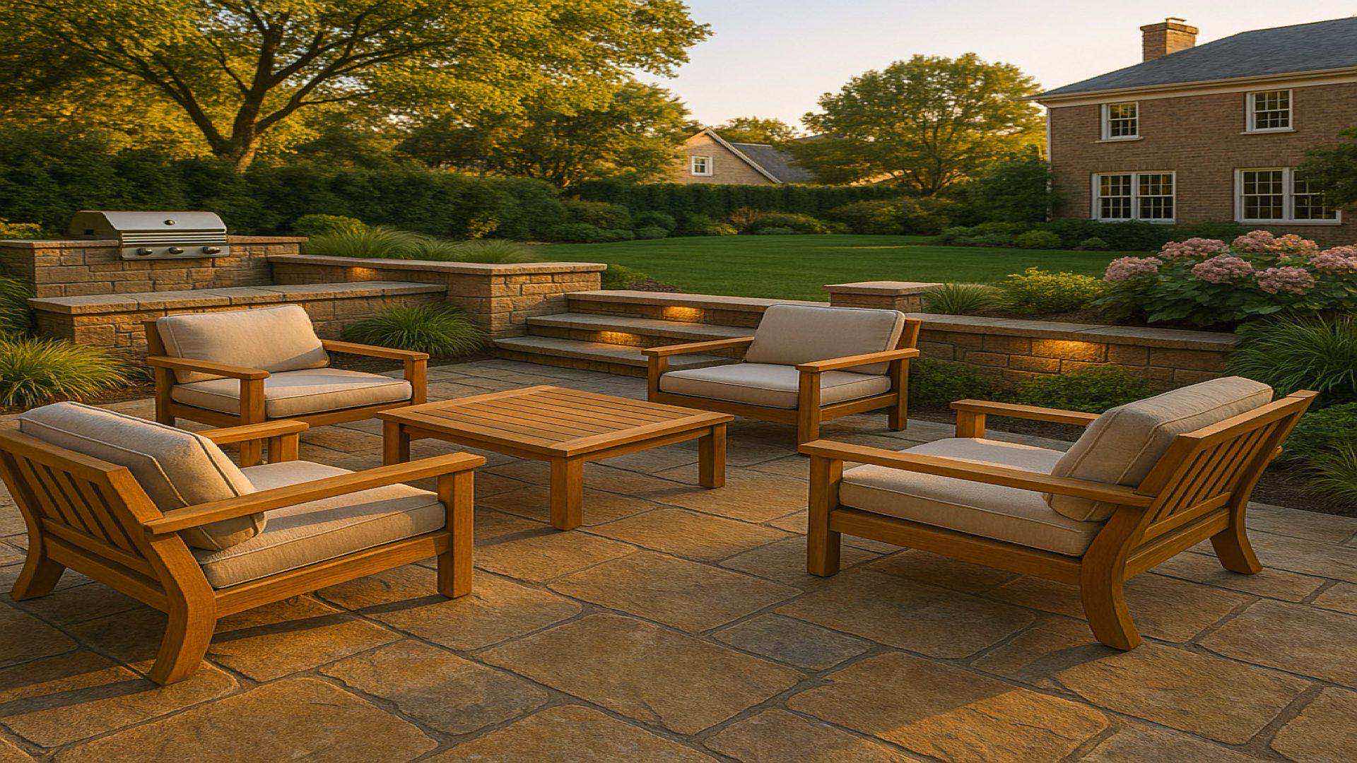 Premium hardscaping contractors Birmingham Michigan - custom stone patio installation near Bloomfield Hills and Oakland County