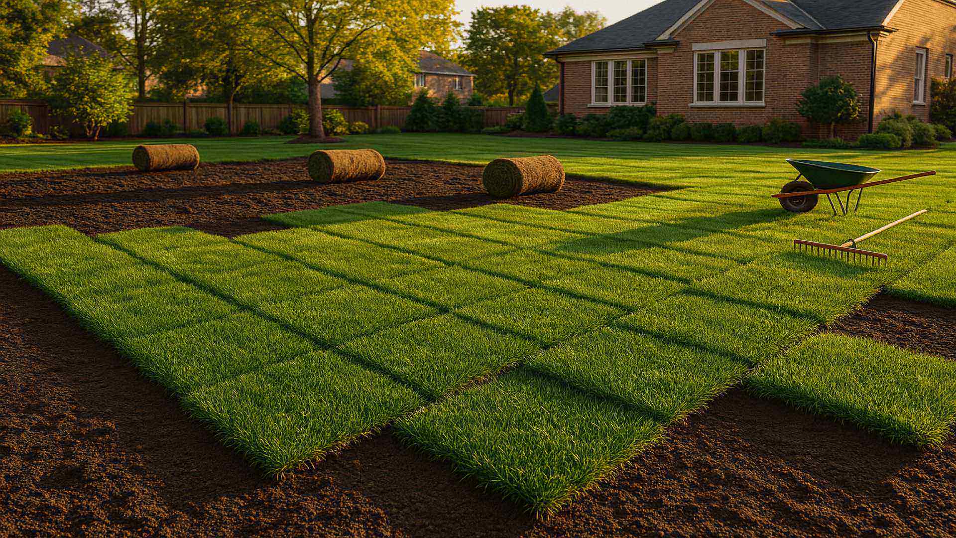 Professional sod installation Birmingham Michigan - premium estate lawn establishment for luxury properties near Oakland Hills